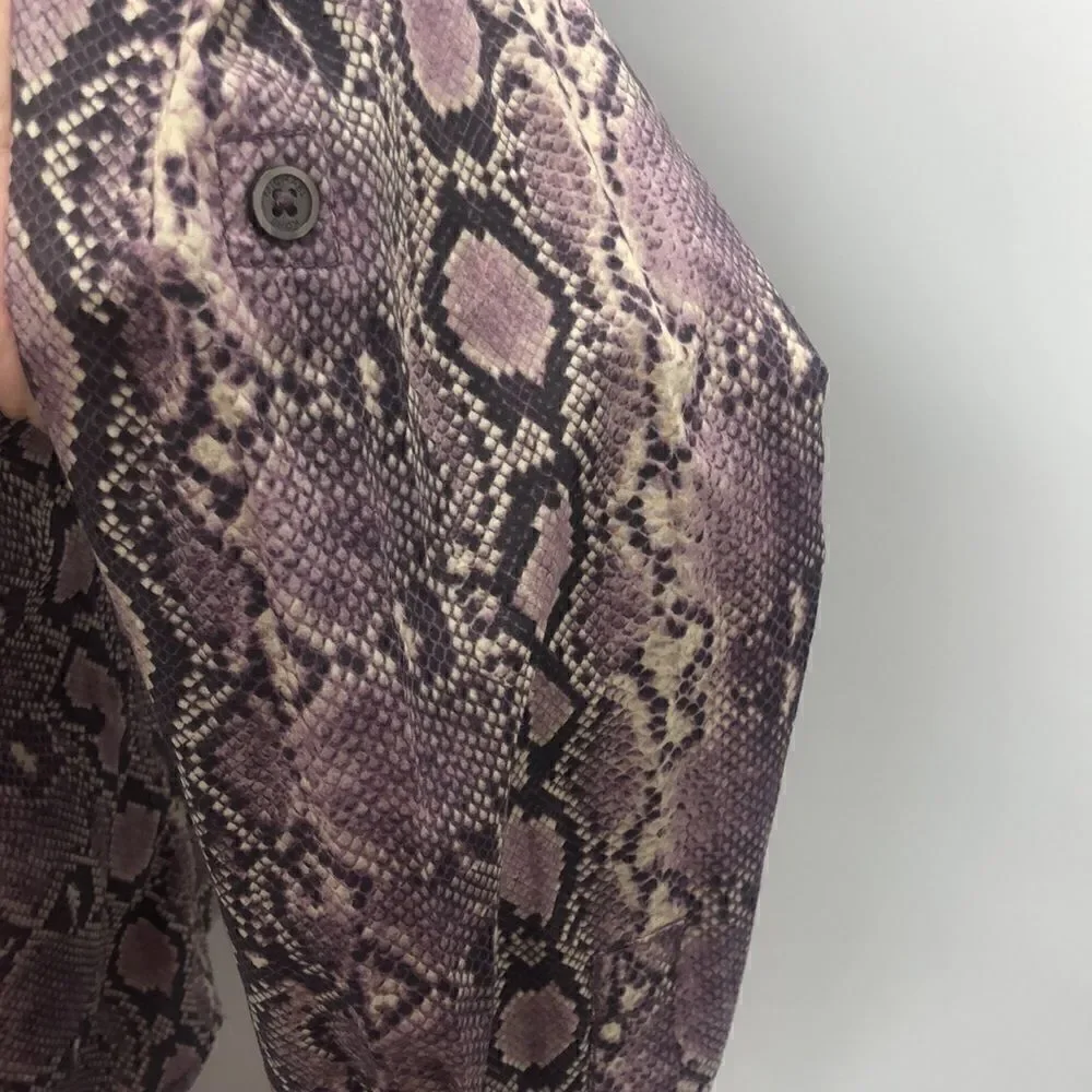 Michael Kors long sleeve lavender snake print size 14 blouse
